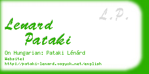 lenard pataki business card